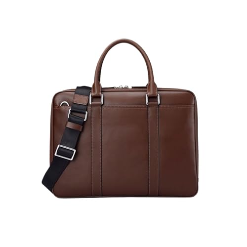 UZOURI Business-Schultertaschen Herrenhandtaschen aus echtem Leder Laptoptaschen Notebook-Computertaschen Aktentaschen(Brown) von UZOURI