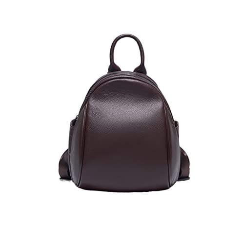 UZOURI Damen Echtes Leder Casual Daypack Rucksäcke Abendtaschen Laptoptaschen Reisetaschen Mädchen Handtaschen Schultaschen (Color : Brown, Size : Small) von UZOURI