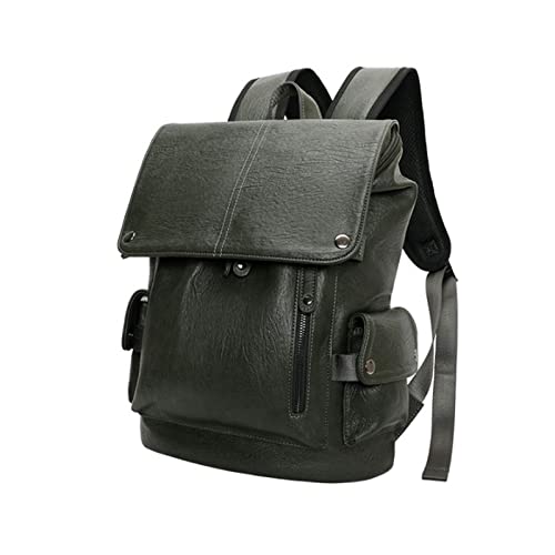 UZOURI Damen-Gepäcktaschen aus echtem Leder, lässige Tagesrucksäcke, Laptoptaschen, Schultaschen for Mädchen, Reisetaschen aus Rindsleder (Color : Green, Size : X-Large) von UZOURI