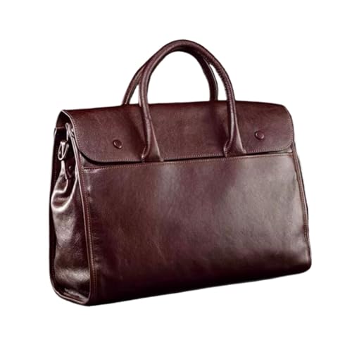 UZOURI Echtes Leder Computer Taschen Aktentaschen Handtaschen Herren Laptop Taschen Messenger Schulter Taschen(Brown) von UZOURI