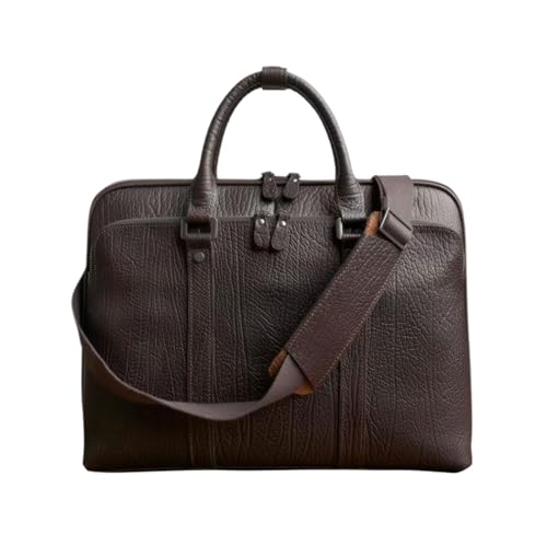 UZOURI Echtes Leder Laptop Taschen Aktentaschen Handtaschen Computer Taschen Herren Messenger Schulter Taschen(Brown) von UZOURI