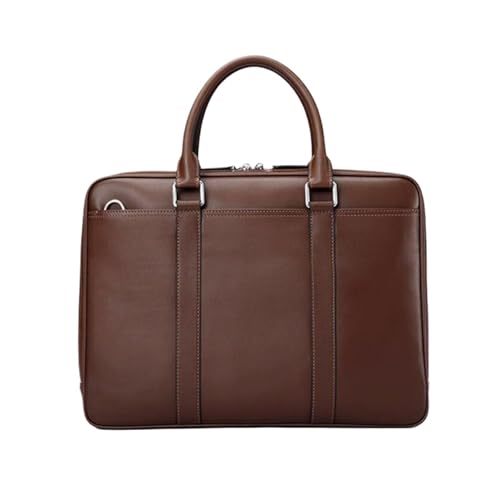 UZOURI Echtes Leder Tragetaschen Herren Computer Taschen Aktentaschen Laptop Taschen Handtaschen Schultertaschen(Brown) von UZOURI