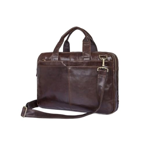 UZOURI Gepäck Notebook Computer Taschen Herren Leder Aktentaschen Laptop Taschen Handtaschen Schultertaschen(Brown) von UZOURI