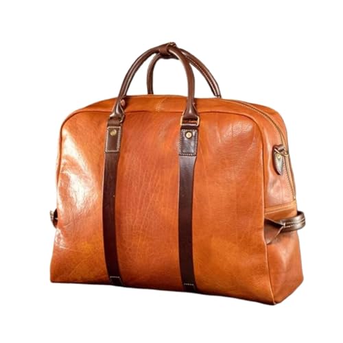 UZOURI Gepäck Reisetaschen Herrenhandtaschen Echtes Leder Messenger Schultertaschen Laptoptaschen Aktentaschen(Yellow) von UZOURI