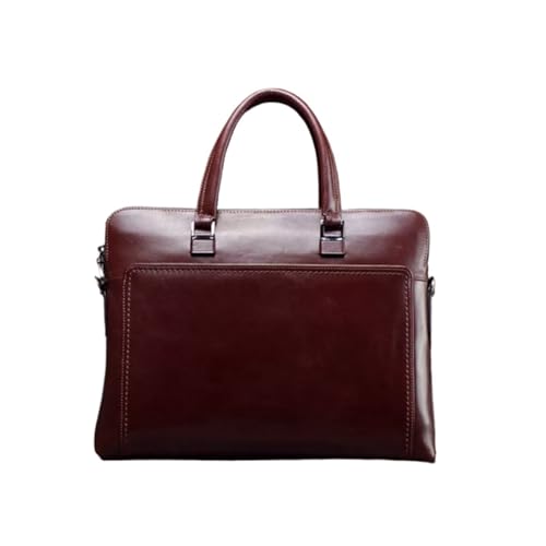 UZOURI Herren Aktentaschen Leder Laptoptaschen Messenger Schultertaschen Notebook Computer Taschen Handtaschen(Brown) von UZOURI
