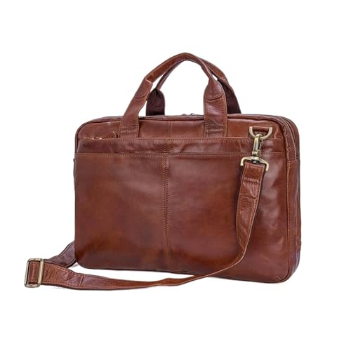 UZOURI Herren Aktentaschen Messenger Schultertaschen Leder Laptoptaschen Handtaschen Notebook Computer Taschen(Red) von UZOURI