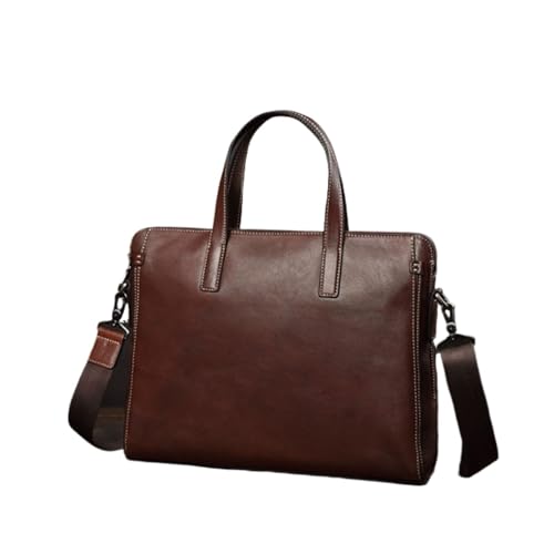UZOURI Herren Aktentaschen Messenger Schultertaschen Leder Laptoptaschen Notebook Computer Taschen Handtaschen Totes(Brown) von UZOURI