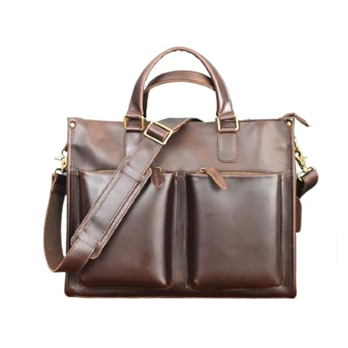 UZOURI Herren Laptoptaschen Aktentaschen Umhängetaschen Ledergepäck Handtaschen Messenger Schultertaschen(Brown) von UZOURI