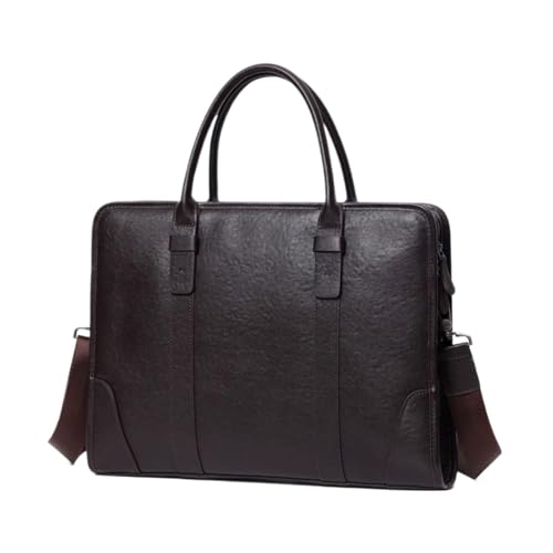 UZOURI Herren-Laptoptaschen aus echtem Leder Tragetaschen Messenger-Schultertaschen Aktentaschen Handtaschen(Brown) von UZOURI