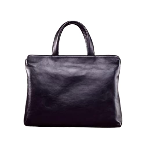 UZOURI Herren Messenger Schultertaschen Gepäck Tragetaschen Leder Laptoptaschen Handtaschen Aktentaschen(Black) von UZOURI