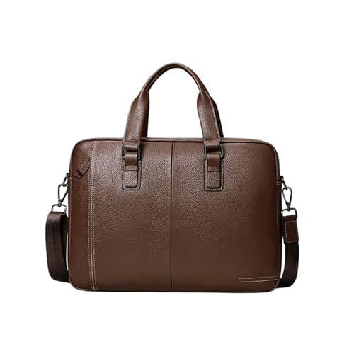 UZOURI Herren Messenger Schultertaschen Tragetaschen Echtleder Handtaschen Laptoptaschen Aktentaschen(Brown) von UZOURI