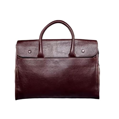 UZOURI Herren Notebook Computer Taschen Leder Laptop Taschen Messenger Schulter Taschen Handtaschen Aktentaschen(Brown) von UZOURI