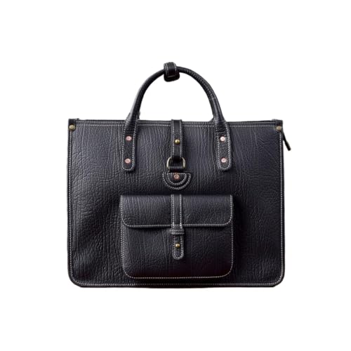 UZOURI Herren-Notebook-Computertaschen, Handtaschen, Aktentaschen, Leder-Laptoptaschen, Messenger-Schultertaschen, Tragetaschen(Black) von UZOURI