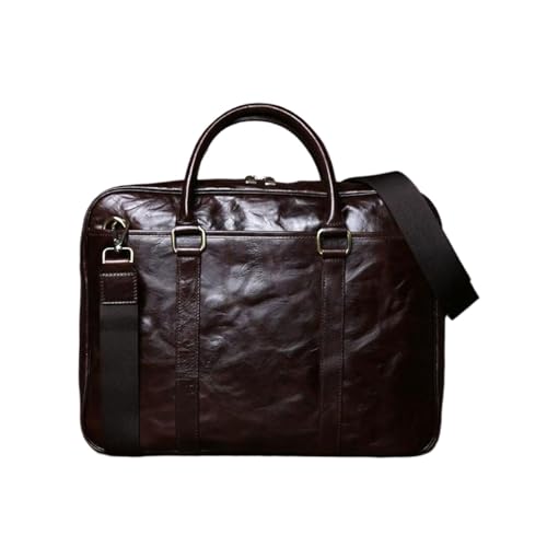 UZOURI Herren-Notebook-Computertaschen Aktentaschen Handtaschen Leder-Laptoptaschen Schultertaschen Tragetaschen(Black) von UZOURI