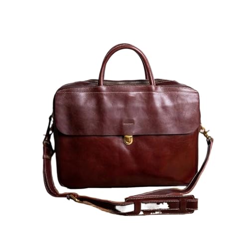 UZOURI Herren-Notebook-Computertaschen Aktentaschen Laptoptaschen Handtaschen Schultertaschen Ledertragetaschen(Brown) von UZOURI