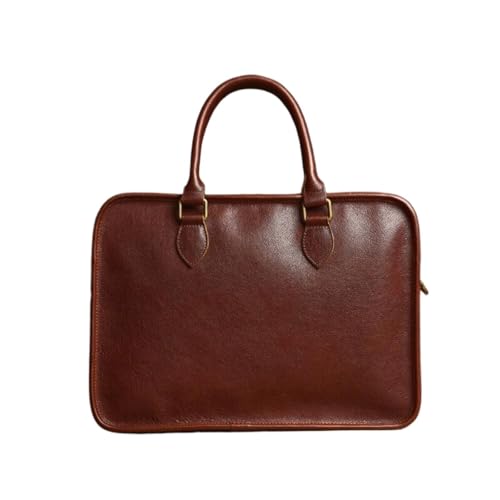 UZOURI Herren-Notebook-Computertaschen Handtaschen Aktentaschen Leder-Laptoptaschen Schultertaschen Tragetaschen(Brown) von UZOURI