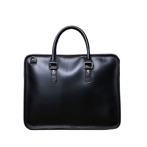 UZOURI Herren-Notebook-Computertaschen Handtaschen Leder-Laptoptaschen Schultertaschen Tragetaschen Aktentaschen(Black) von UZOURI