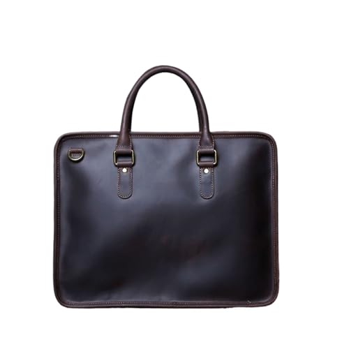 UZOURI Herren-Notebook-Computertaschen Handtaschen Leder-Laptoptaschen Schultertaschen Tragetaschen Aktentaschen(Brown) von UZOURI