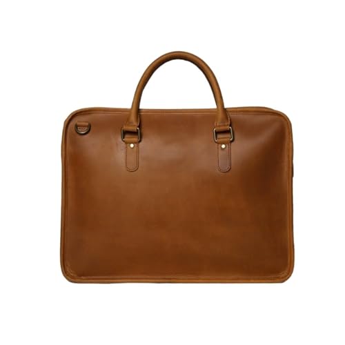 UZOURI Herren-Notebook-Computertaschen Handtaschen Leder-Laptoptaschen Schultertaschen Tragetaschen Aktentaschen(Yellow) von UZOURI