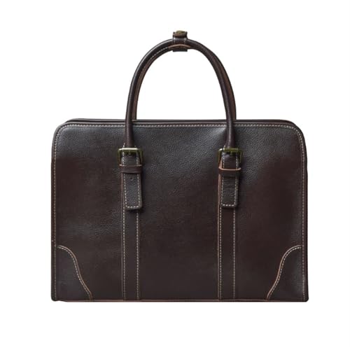 UZOURI Herren-Notebook-Computertaschen Leder-Laptoptaschen Schultertaschen Handtaschen Business-Aktentaschen(Brown) von UZOURI