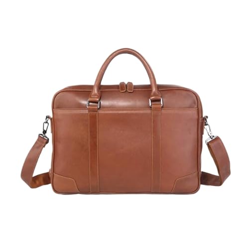UZOURI Herren-Notebook-Computertaschen aus echtem Leder Handtaschen Laptoptaschen Aktentaschen Messenger Schultertaschen(Brown) von UZOURI