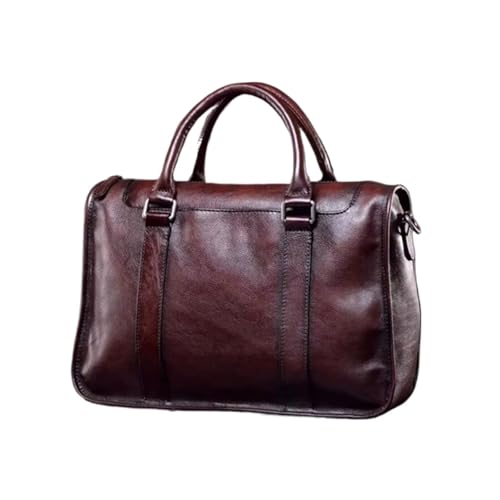 UZOURI Herrengepäck Handtaschen Schultertaschen Aktentaschen aus echtem Leder Laptoptaschen Notebook-Computertaschen(Brown) von UZOURI