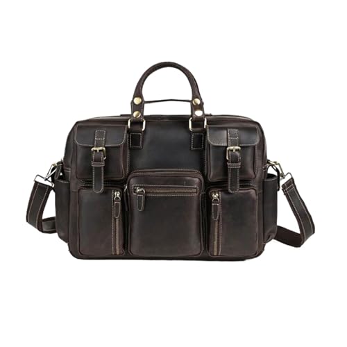 UZOURI Herrengepäck Reisetaschen Ledertragetaschen Handtaschen Aktentaschen Messenger Schultertaschen(Brown) von UZOURI