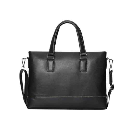 UZOURI Herrenhandtaschen Aktentaschen Leder Laptoptaschen Messenger Schultertaschen Notebook Computer Taschen 15 Zoll(Black) von UZOURI