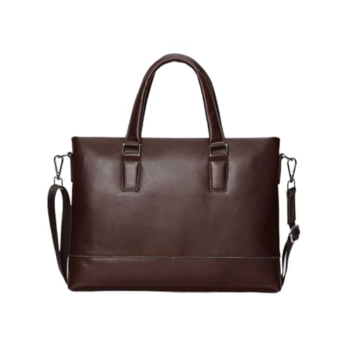 UZOURI Herrenhandtaschen Aktentaschen Leder Laptoptaschen Messenger Schultertaschen Notebook Computer Taschen 15 Zoll(Brown) von UZOURI