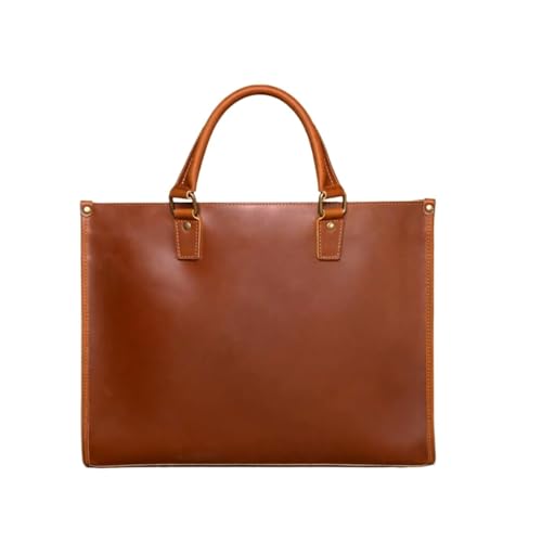 UZOURI Herrenhandtaschen Business-Aktentaschen Echtes Leder Laptoptaschen Tragetaschen Computertaschen(Yellow) von UZOURI