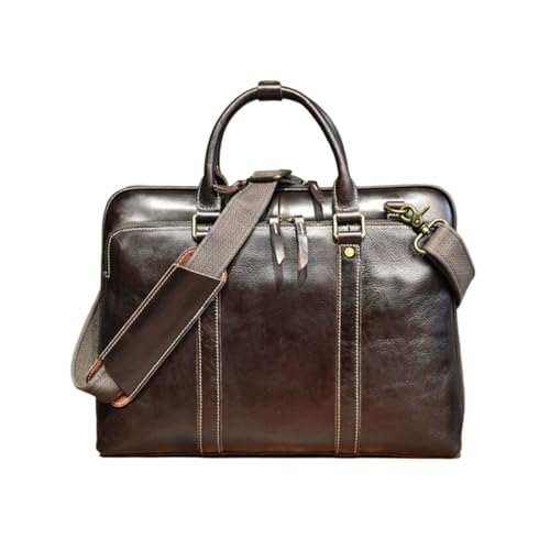 UZOURI Herrenhandtaschen Business-Aktentaschen Leder-Laptoptaschen Notebook-Computertaschen Umhängetaschen(Brown) von UZOURI