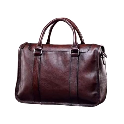 UZOURI Herrenhandtaschen Business-Aktentaschen Leder Laptoptaschen Schultertaschen Notebook Computer Taschen(Brown) von UZOURI