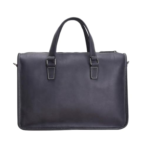 UZOURI Ledertragetaschen Aktentaschen Herrenhandtaschen Laptoptaschen Messenger-Schultertaschen(Blue) von UZOURI