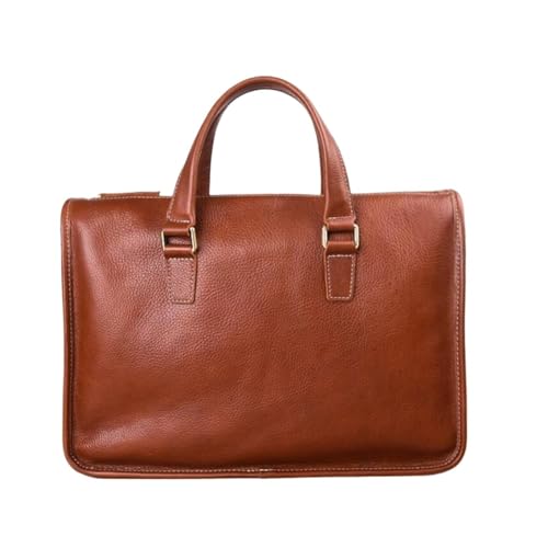 UZOURI Ledertragetaschen Aktentaschen Herrenhandtaschen Laptoptaschen Messenger-Schultertaschen(Brown) von UZOURI