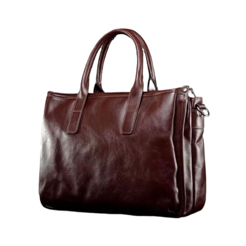 UZOURI Messenger-Schultertaschen Handtaschen Herren-Laptoptaschen Aktentaschen aus echtem Leder Gepäcktaschen(Brown) von UZOURI