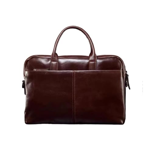 UZOURI Notebook-Computertaschen Aktentaschen Herren-Laptoptaschen Echtes Leder Messenger Schultertaschen Handtaschen(Brown) von UZOURI
