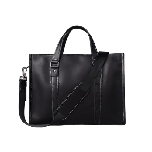 UZOURI Notebook-Computertaschen Herren-Aktentaschen aus Leder Laptoptaschen Handtaschen Schultertaschen Tragetaschen(Black) von UZOURI