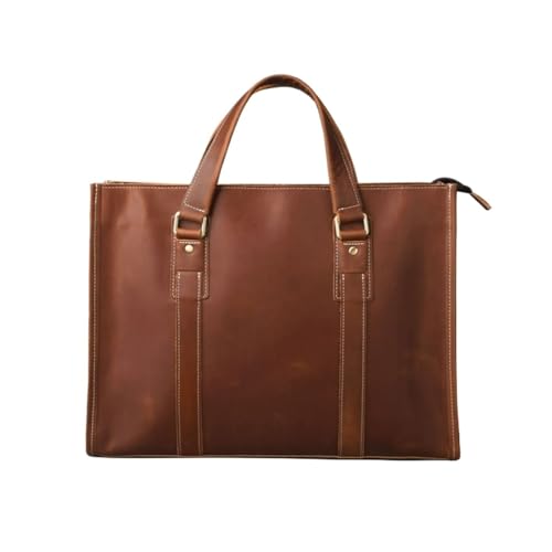 UZOURI Notebook-Computertaschen Herren-Aktentaschen aus Leder Laptoptaschen Handtaschen Schultertaschen Tragetaschen(Yellow) von UZOURI