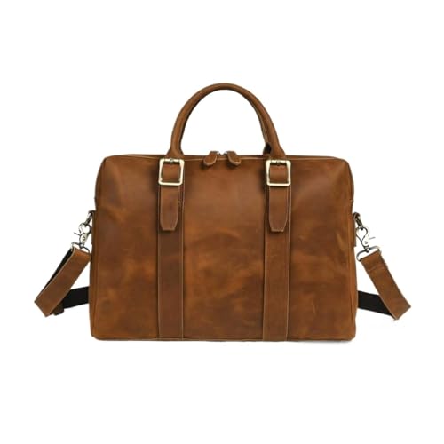 UZOURI Retro-Handtaschen Aktentaschen Herren Computer Laptop Taschen Leder Tragetaschen Messenger Schultertaschen von UZOURI