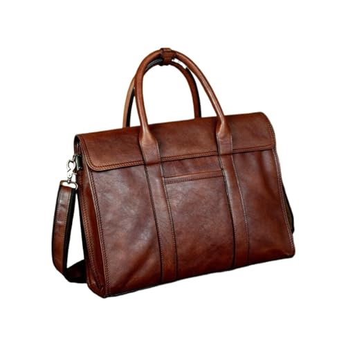 UZOURI Retro Herren Handtaschen Business Aktentaschen Schultertaschen Leder Laptop Taschen Notebook Computer Taschen von UZOURI