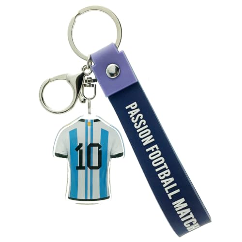 UZSXHJ Fußball Schlüsselanhänger Schlüsselanhänger Blau Fußball Schlüsselanhänger mit 3 Zubehörteilen Inspirierende Silikon Keychain Kann für Schlüssel Verwendet Werden Schlüsselbeu von UZSXHJ