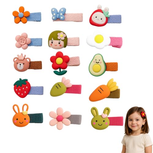 UZYXC 15 PCS Haarspange Baby Feines Haar,Haarspangen Kinder,Haarspangen Haarschmuck Baby Hair Clips Soft Newborn,Haarklammer Haarschleifen,Hair Clips,Haarspangen Mädchen Kleinkind von UZYXC