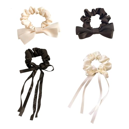 UZYXC 4er Set Satin Scrunchies Haargummi für Damen, Sanfte Haargummis für weniger Frizz & Haarbruch, Elastische Haargummis ohne Abdrücke von UZYXC