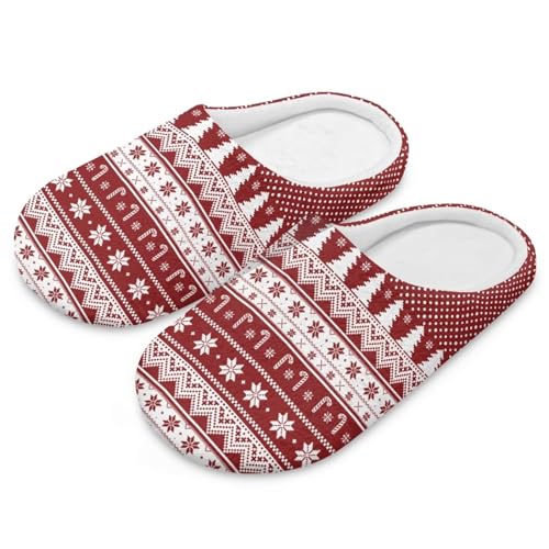 Uacyareni Christmas Pattern Hausschuhe Damen Weihnachten Winter Pantoffeln Komfortabel Christmas Pantoffeln Weihnachtshausschuhe Funny Slippers-38-39 von Uacyareni
