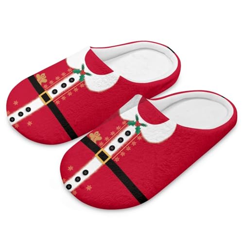 Uacyareni Christmas Pattern Hausschuhe Damen Weihnachten Winter Pantoffeln Warmer Flanell Pantoffeln Damen Xmas Decor-42-43 von Uacyareni