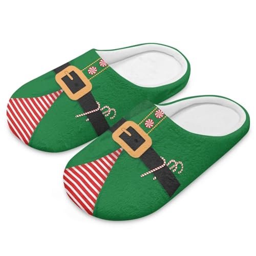 Uacyareni Christmas Pattern Hausschuhe für Damen Und Herren Warmer Flanell Hausschuhe Damen Komfortabel Funny Slippers-42-43 von Uacyareni