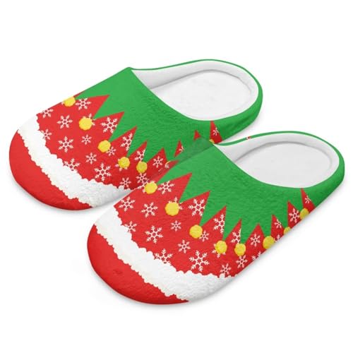 Uacyareni Christmas Theme Hausschuhe Damen Weihnachten Winter Pantoffeln Warmer Flanell Pantoffeln Damen Xmas Decor-42-43 von Uacyareni