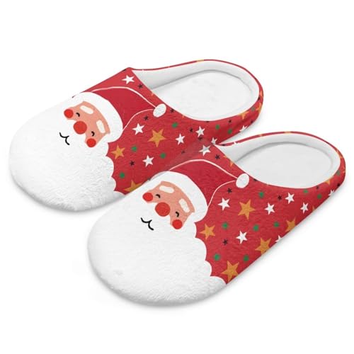 Uacyareni Hausschuhe Damen Weihnachten Winter Pantoffeln Cute Santa Claus Cartoon Bequem Pantoffeln für Frauen Männer-40-41 von Uacyareni