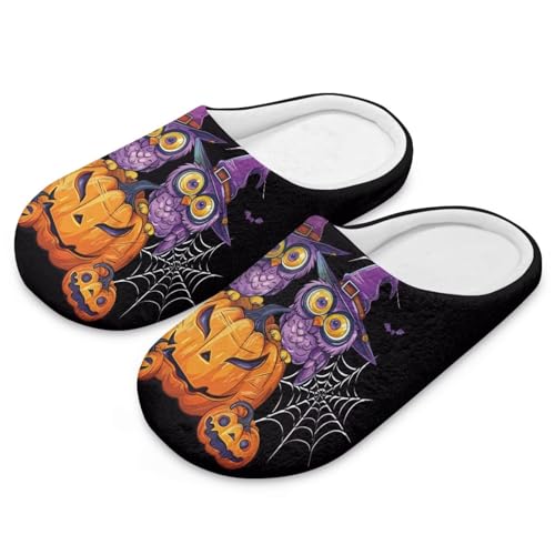 Uacyareni Lustiges Gesicht Kürbis Halloween Hausschuhe Für Damen Herren Winter Plüsch Wärme Pantoffeln Komfortabel Pantoffeln-36-37 von Uacyareni