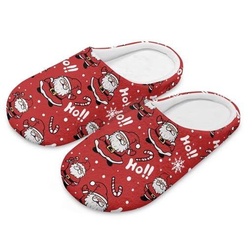 Uacyareni Santa Claus Hausschuhe Damen Weihnachten Winter Pantoffeln Komfortabel Christmas Pantoffeln Weihnachtshausschuhe Funny Slippers-42-43 von Uacyareni